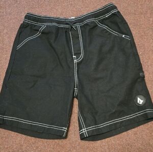 Volcom Boy's Size 16 Shorts In Balck Woth White Stitching